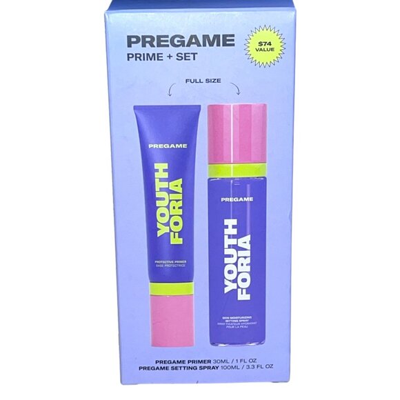 Youth Foria PreGame Bundle Primer & Setting Spray Set Full Size New in Box - Picture 7 of 8